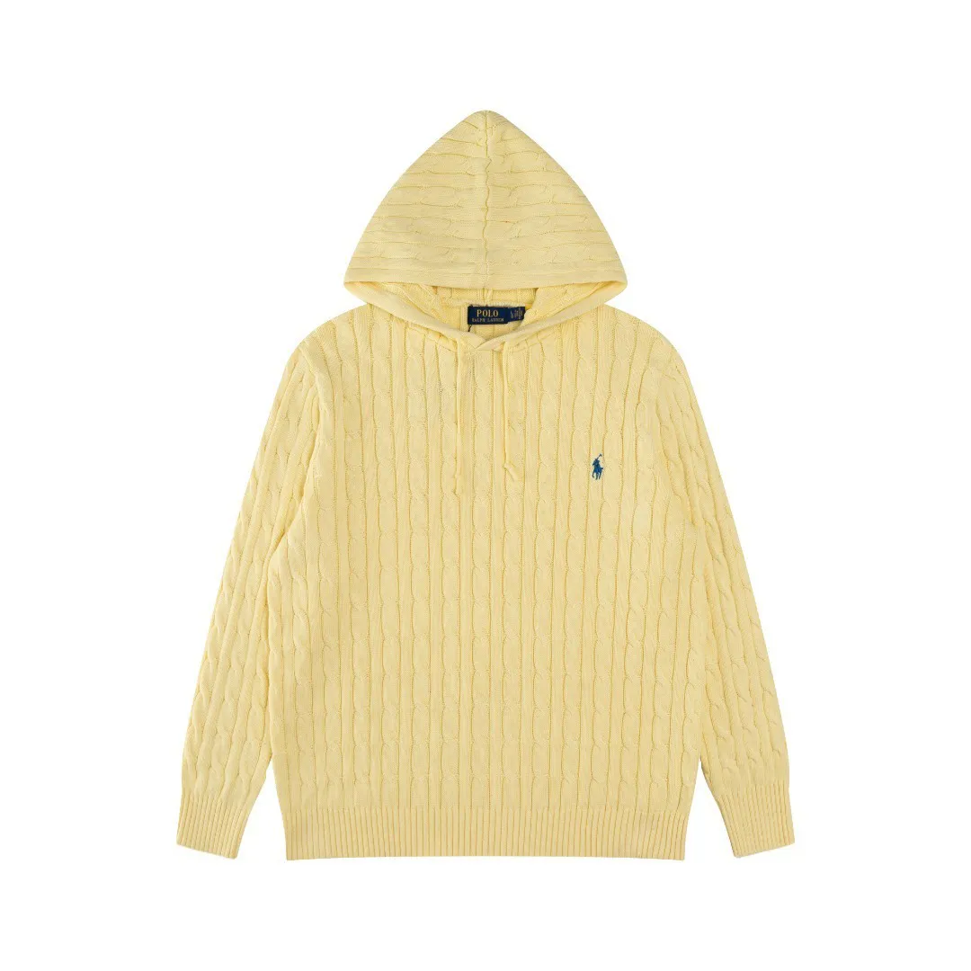 P216 RALPH LAUREN Six-color classic small label embroidery hooded long-sleeved pullover knitted sweater top for men and women. Pure original high-density LOGO embroidery on the chest, original 1:1 customized tag accessories. Made of pure cotton yarn and multi-knitted, pure cotton is skin-friendly and comfortable, small label war horse embroidered twist button hooded sweater🐎High quality. Follow the blogger to learn how to wear it! Let’s buy a Ralph Lauren cable sweater. It’s a super hard-to-find series after it became popular. It’s hard to find one on the official website. It’s simple and practical, has a lazy and loose feel, soft and delicate feel, and has a loose fit. Whether worn alone or layered, you can wear a simple one to create different styles of fashion!   Six colors Color: White Yellow Gray Brown Navy Black Size: S M L XL